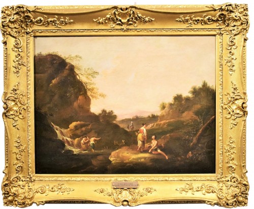 Paysage pastoral idyllique attribué à Francesco Zuccarelli